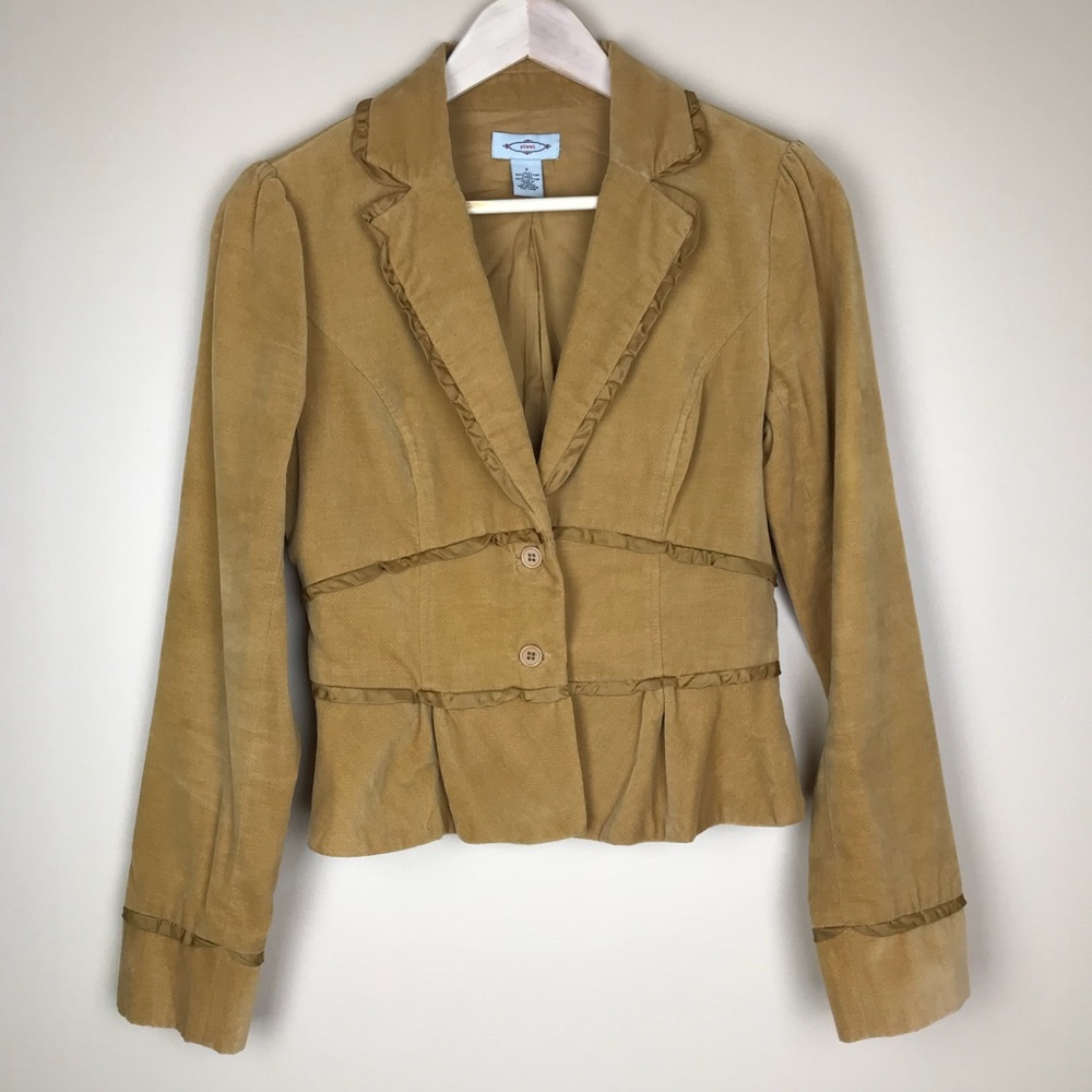 Anthropologie Sitwell Mustard Yellow Blazer